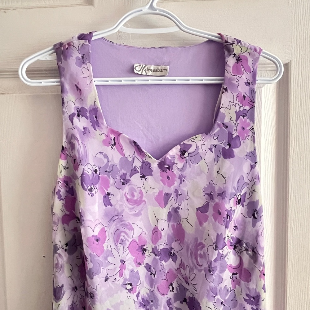 Floral Purple Sleeveless Dress